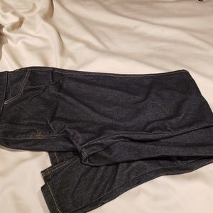 Stretchy denim look alike leggings, m